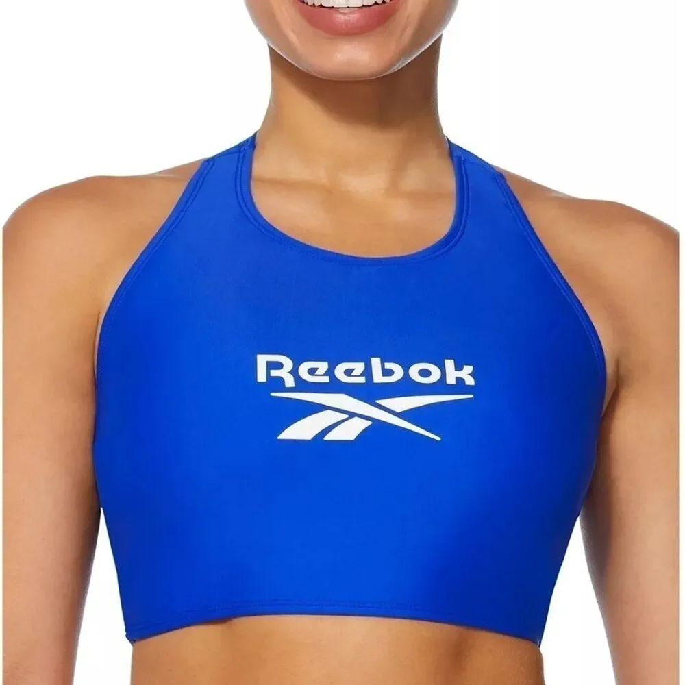 REEBOK Women's High-Neck T-Back Bikini Top, swim top
